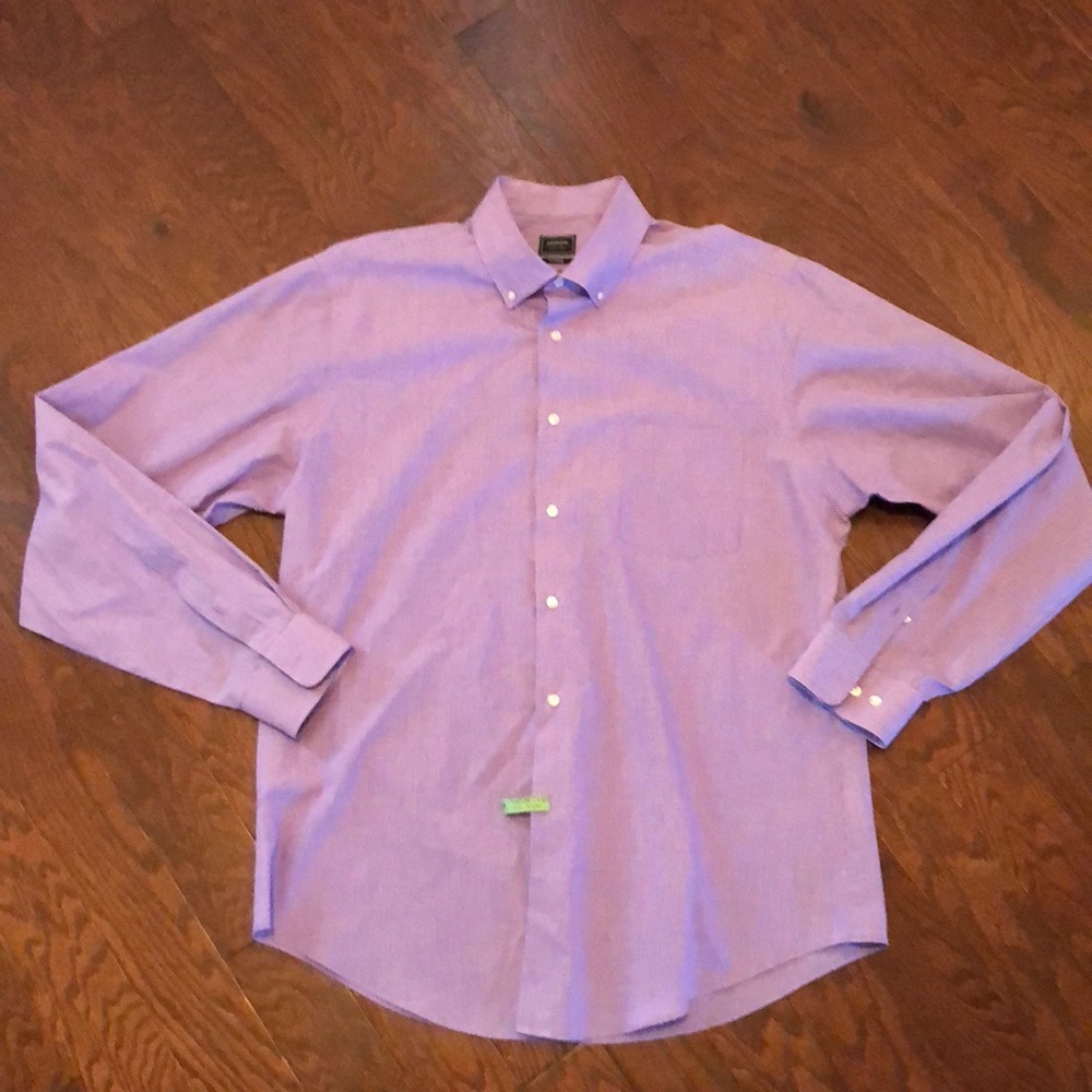 Arrow fitted button up dark lavender check.